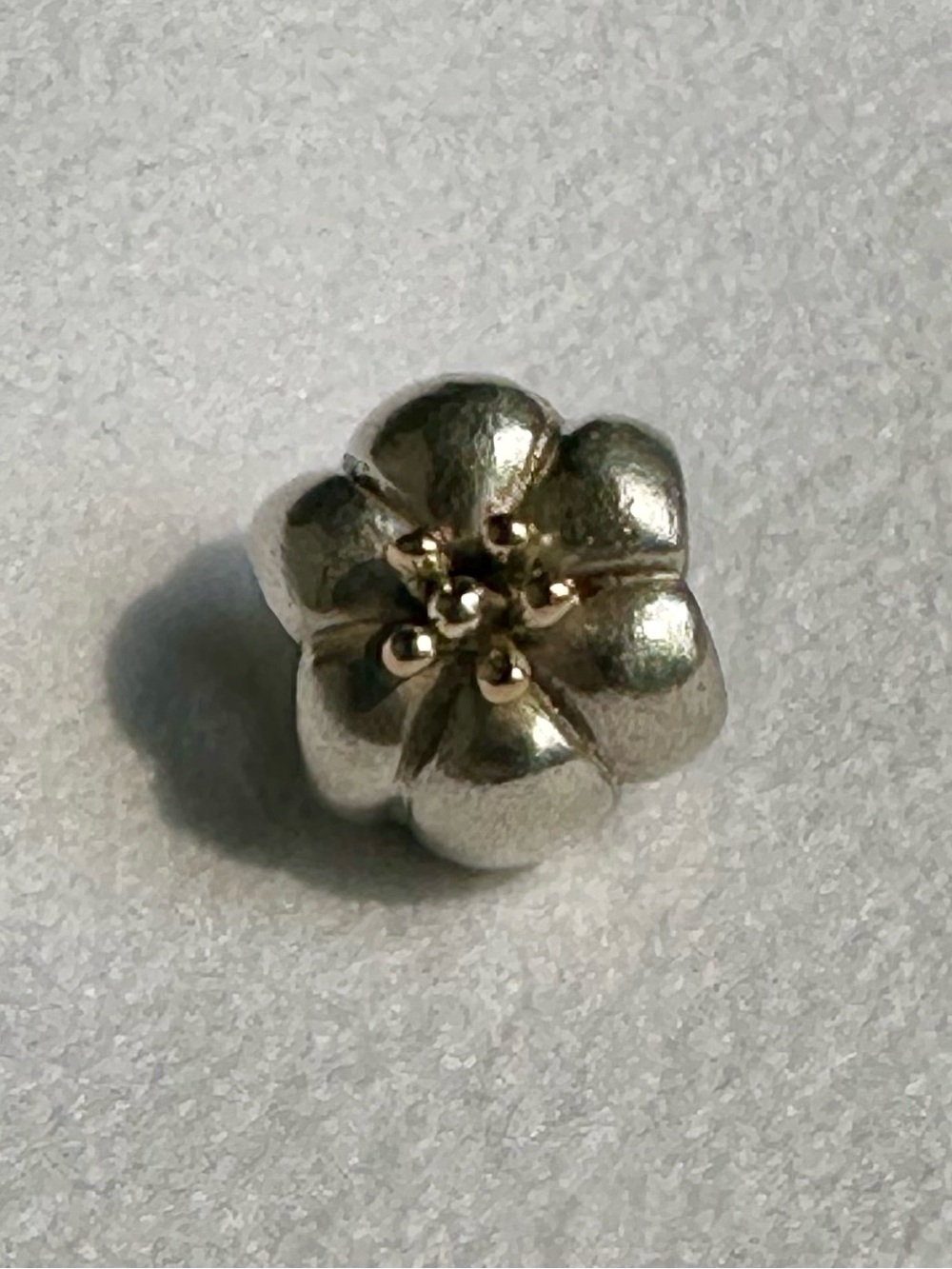 Retired Pandora Two-Tone Big Flower Charm